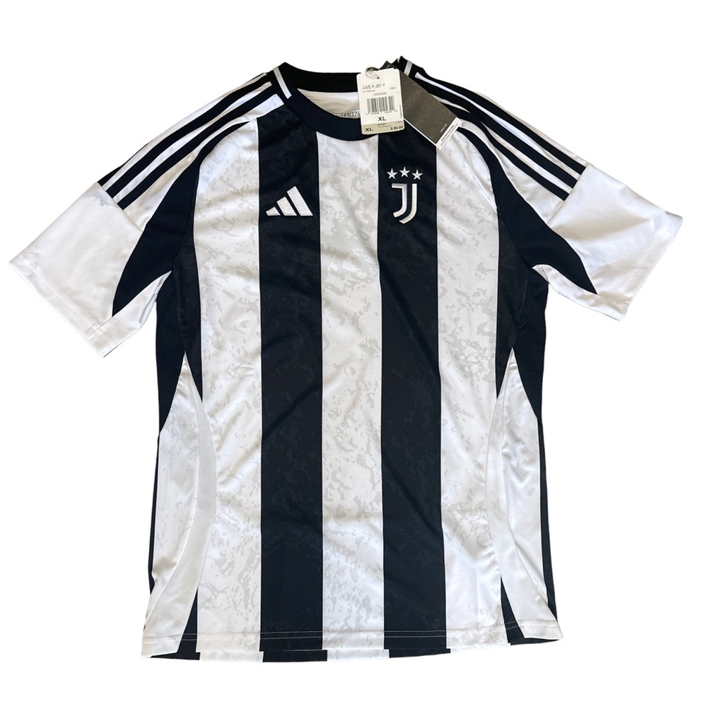 Juventus Adidas Black and White Striped Soccer Jersey